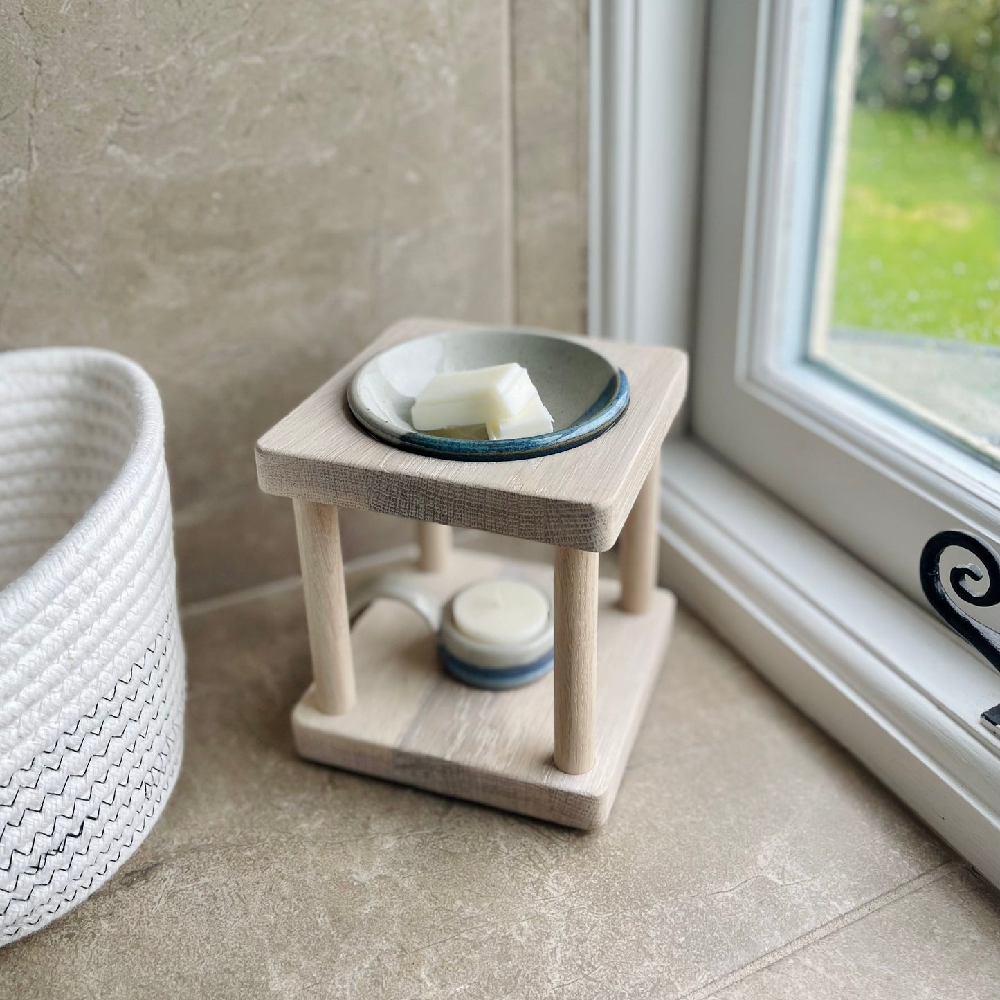 The Cube Oak Wooden Wax Melt Burner